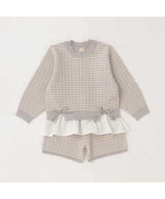 petit main / プティマイン セットアップ | 【リンク】ツィード柄ニットセットアップ