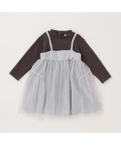 petit main / プティマイン ミニ丈・ひざ丈ワンピース | チュールドッキングワンピース