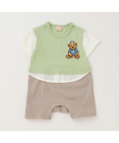 petit main / プティマイン ロンパース | 【リンク】クマカバーオール