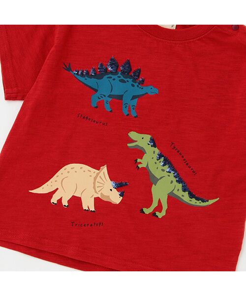 petit main / プティマイン Tシャツ | 恐竜スパンコール半袖Tシャツ | 詳細4