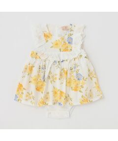 petit main / プティマイン ロンパース | 【リンク】スクエアレース花ロンパース