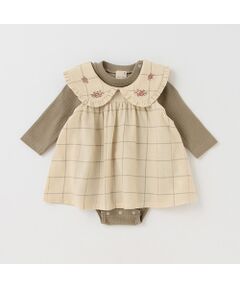 petit main / プティマイン ミニ丈・ひざ丈ワンピース | 刺しゅう衿ジャンスカセット