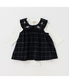 petit main / プティマイン ミニ丈・ひざ丈ワンピース | 刺しゅう衿ジャンスカセット