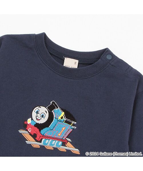 petit main / プティマイン カットソー | 【きかんしゃトーマス】サガラアップリケ長袖Tシャツ | 詳細3