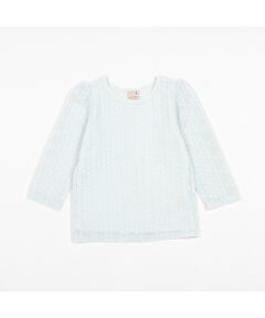 petit main / プティマイン カットソー | フラワーレース長袖Tシャツ