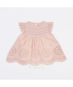 petit main / プティマイン ロンパース | 【リンク】レース刺しゅうロンパース