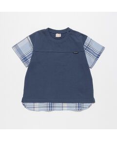 【リンク・接触冷感】袖チェックTシャツ