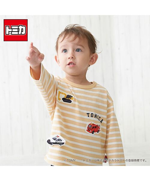 petit main / プティマイン Tシャツ | 【TOMICA】ボーダーアップリケ長袖Tシャツ | 詳細4