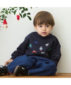 petit main / プティマイン スウェット | 刺繍TOYモチーフトレーナー