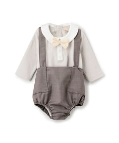 petit main / プティマイン ロンパース | ネクタイ付きロンパース＋パンツセット