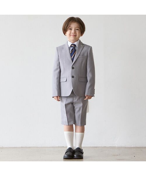 petit main / プティマイン ベビー・キッズウエア | グレーJK+ショートパンツセット(グレ-)