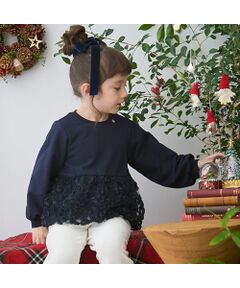 petit main / プティマイン ベビー・キッズウエア | 【リンク】ジャガードペプラムトレーナー