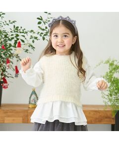 petit main / プティマイン ベビー・キッズウエア | 【リンク】シャギードッキングブラウス