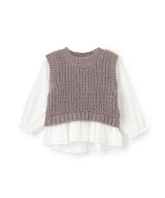 petit main / プティマイン ベビー・キッズウエア | 【リンク】シャギードッキングブラウス