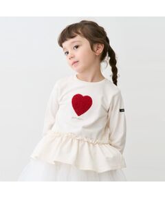 petit main / プティマイン ベビー・キッズウエア | 【リンク】ハートペプラムトレーナー