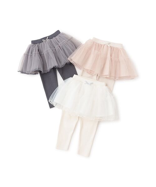 petit main / プティマイン ミニ・ひざ丈スカート | レギンス付きチュールスカート | 詳細16