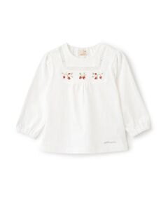 petit main / プティマイン Tシャツ | いちご刺繍長袖T