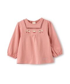 petit main / プティマイン Tシャツ | いちご刺繍長袖T