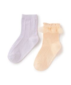 petit main / プティマイン ソックス | フリル・フロートクルーソックス2P