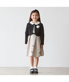 petit main / プティマイン ベビー・キッズウエア | ジャガードリボンOP＋襟付きJKセット