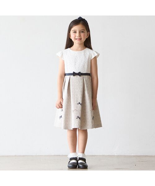 petit main / プティマイン ベビー・キッズウエア | ジャガードリボンOP＋襟付きJKセット | 詳細3