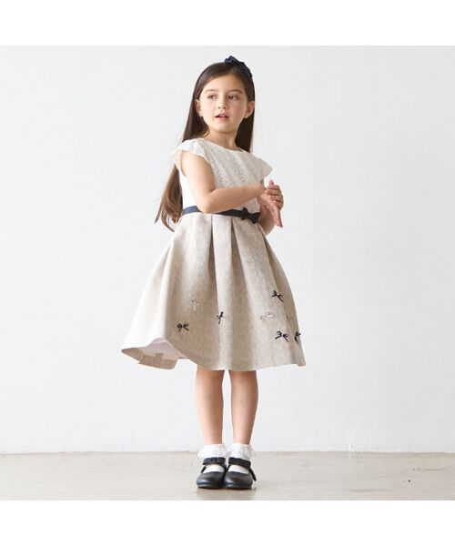 petit main / プティマイン ベビー・キッズウエア | ジャガードリボンOP＋襟付きJKセット | 詳細4