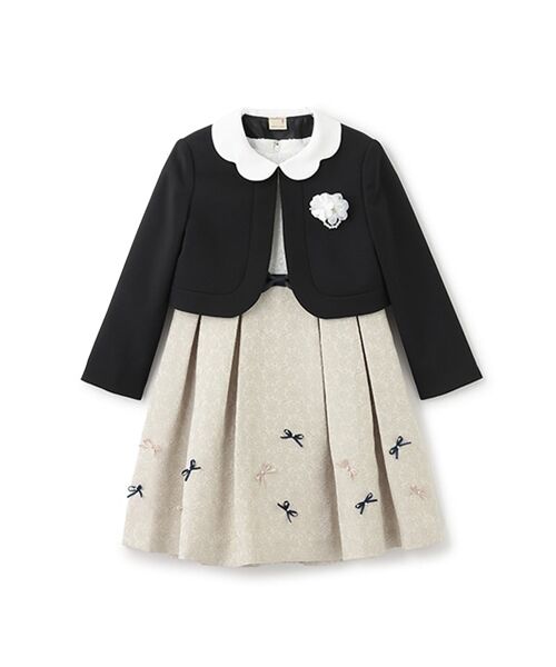 petit main / プティマイン ベビー・キッズウエア | ジャガードリボンOP＋襟付きJKセット | 詳細6