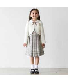 petit main / プティマイン ベビー・キッズウエア | チェックOP＋スカラップジャケットセット