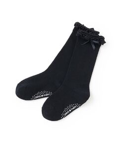 petit main / プティマイン ソックス | 入卒リボン付きハイソックス
