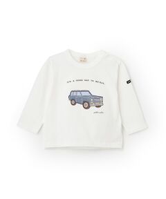 petit main / プティマイン Tシャツ | 乗り物アップリケ長袖Tシャツ