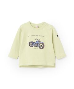 petit main / プティマイン Tシャツ | 乗り物アップリケ長袖Tシャツ