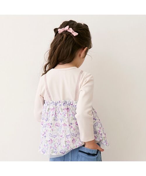 petit main / プティマイン Tシャツ | 【リンク】花柄ドッキング長T | 詳細2