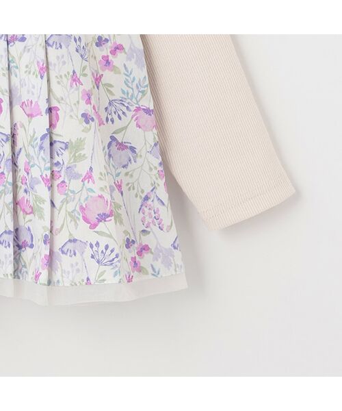 petit main / プティマイン Tシャツ | 【リンク】花柄ドッキング長T | 詳細8