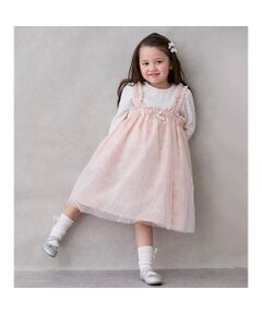 petit main / プティマイン ミニ丈・ひざ丈ワンピース | 【桃の節句】花柄チュールワンピセット