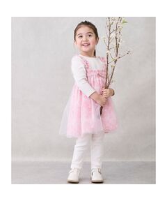 petit main / プティマイン ミニ丈・ひざ丈ワンピース | 【桃の節句】花柄チュールワンピセット