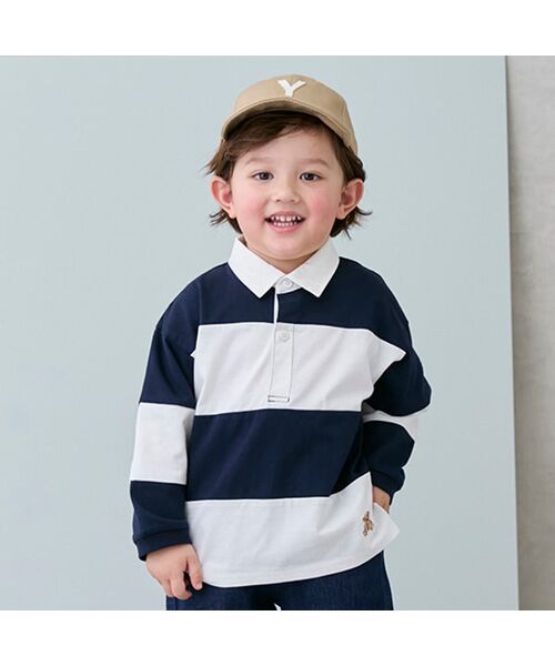 petit main/プティマイン ラガー長袖Tシャツ コン 90 petit main/プティマイン ラガー長袖Tシャツ コン 90