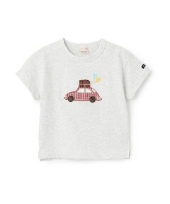 petit main / プティマイン Tシャツ | アップリケ車・ポニー半袖Tシャツ