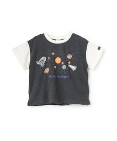petit main / プティマイン Tシャツ | 【防汚加工】宇宙グラフィック半袖Tシャツ