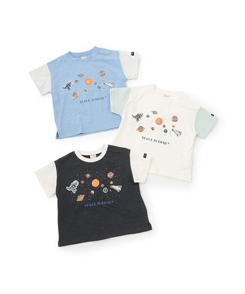 petit main / プティマイン Tシャツ | 【防汚加工】宇宙グラフィック半袖Tシャツ | 詳細8