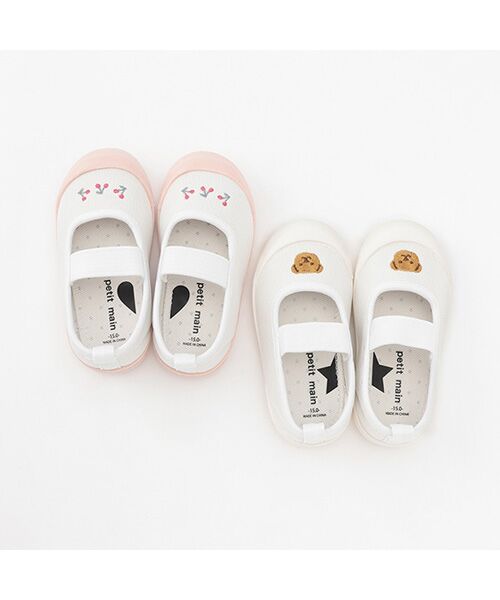 petit main / プティマイン ベビー・キッズシューズ | ワンポイント刺繍メッシュ上履き | 詳細6