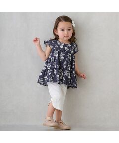 petit main / プティマイン ショート・ハーフ・半端丈パンツ | 【スマイルシリーズ】サイドリボン7分丈パンツ