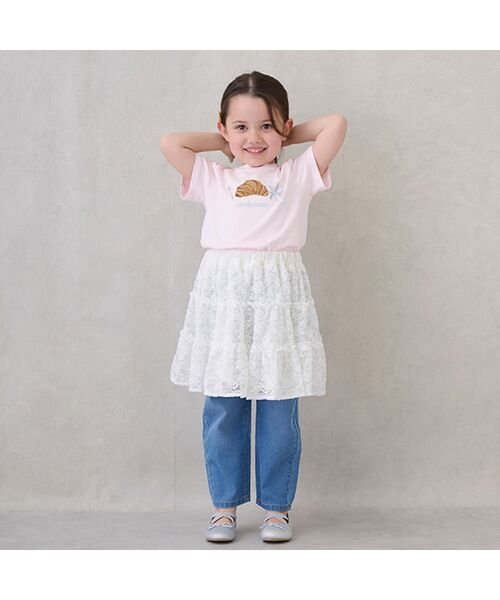 petit main / プティマイン ミニ・ひざ丈スカート | 【リンク】レーススカート | 詳細3