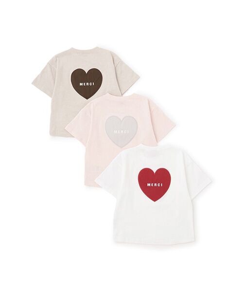 petit main / プティマイン Tシャツ | 【防汚加工】背中ハート半袖Tシャツ | 詳細19