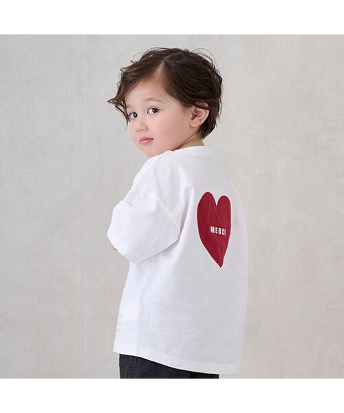 petit main / プティマイン Tシャツ | 【防汚加工】背中ハート半袖Tシャツ | 詳細4