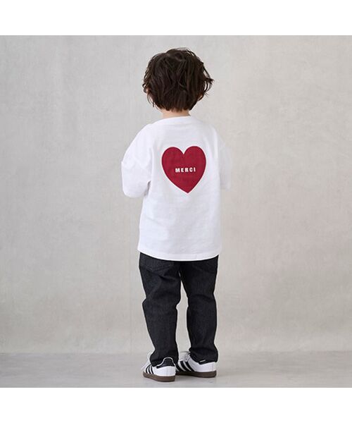 petit main / プティマイン Tシャツ | 【防汚加工】背中ハート半袖Tシャツ | 詳細5