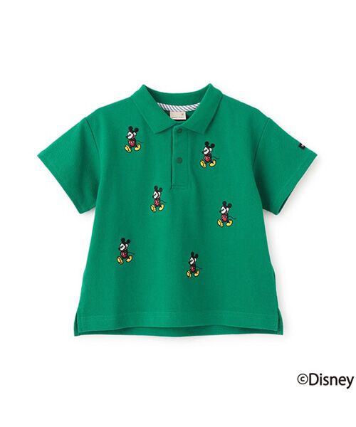 セール】 【Disney】ミッキー刺繍半袖ポロ （ポロシャツ