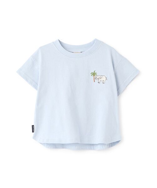 petit main/プティマイン 【GOODPRICE冷感】刺繍半袖Tシャツ L・ブル- 80 petit main/プティマイン 【GOODPRICE冷感】刺繍半袖Tシャツ L・ブル- 80