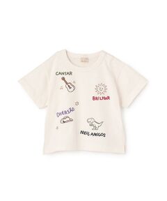 petit main / プティマイン Tシャツ | 【接触冷感】モチーフロゴ刺繍半袖Tシャツ