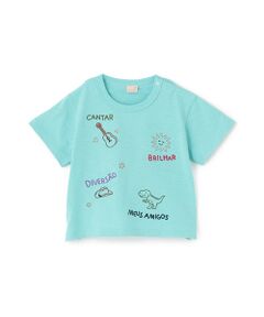 petit main / プティマイン Tシャツ | 【接触冷感】モチーフロゴ刺繍半袖Tシャツ