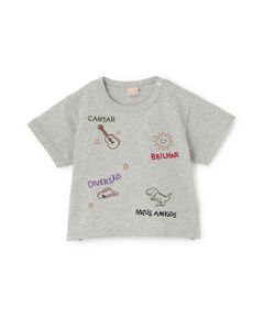 petit main / プティマイン Tシャツ | 【接触冷感】モチーフロゴ刺繍半袖Tシャツ